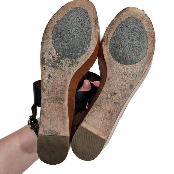 Cole Haan Womens‎ Leather & Snakeskin Wedge Sandals Size 6.5B - Picture 6 of 14